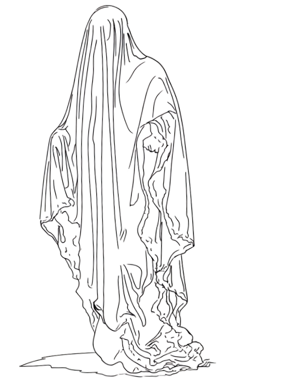 Ghost figure sketch for Convergence exhibition